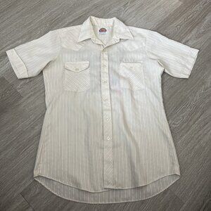 Vtg MILLER Western Wear Mens Short Sleeve Button Down Shirt Sz 16 Deer Floral